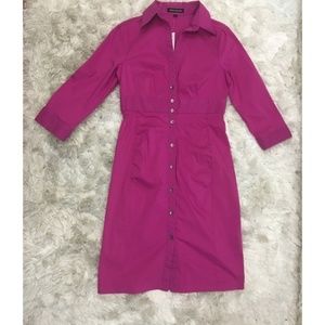 Express Pink Button Down Shirt Dress, 6